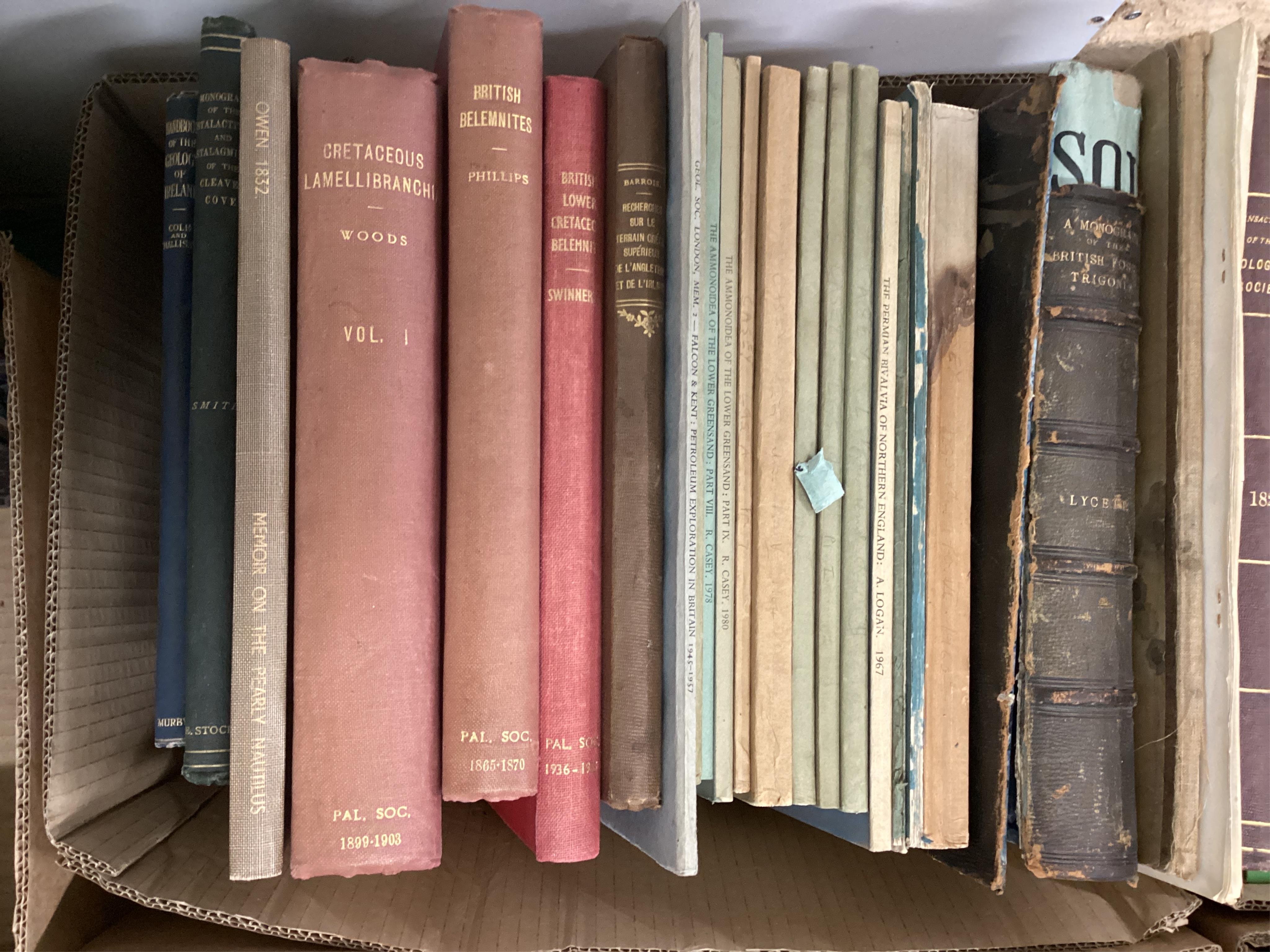 Clark, J.W and Hughes, T. M - The Life and Letters of Reverend Adam Sedgwick, 2 vols, 8vo, cloth gilt, Cambridge, 1890, together with approximately 60 other works, principally 19th and 20th century Geology, a quantity, s